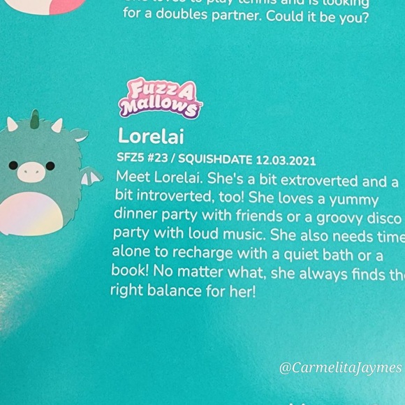 LORELAI 🐉 Blue Dragon FuzzAMallow Original Squishmallows by Kelly Toy ☆》NWT ☆》 - Picture 3 of 3